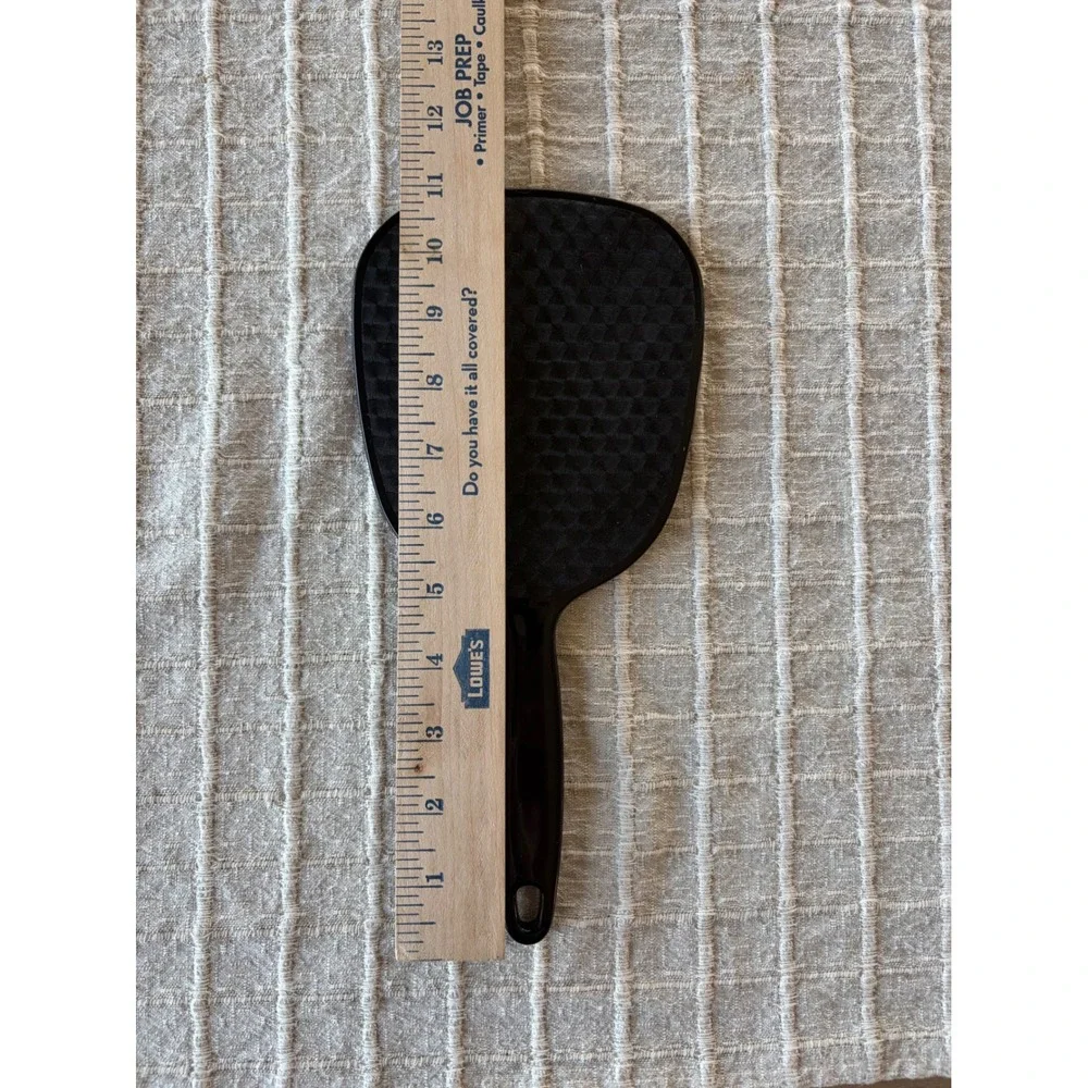 Vintage Goody Handheld Mirror Black Purple Retro Textured Back Vanity Accessory